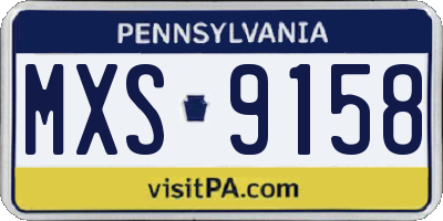 PA license plate MXS9158