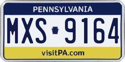 PA license plate MXS9164