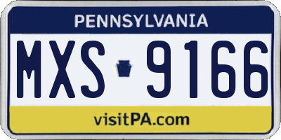 PA license plate MXS9166