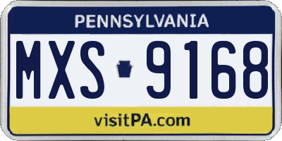 PA license plate MXS9168
