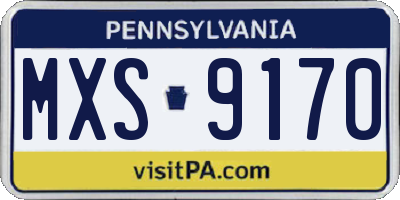 PA license plate MXS9170