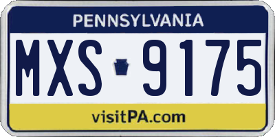 PA license plate MXS9175