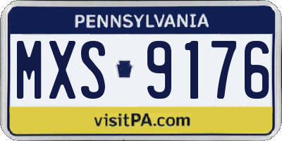 PA license plate MXS9176