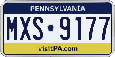 PA license plate MXS9177