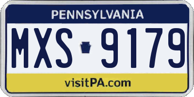 PA license plate MXS9179