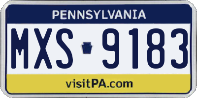 PA license plate MXS9183
