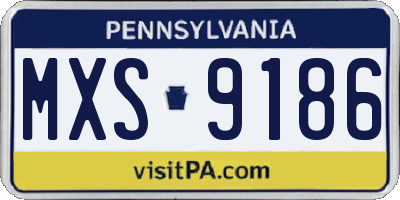 PA license plate MXS9186