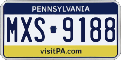 PA license plate MXS9188
