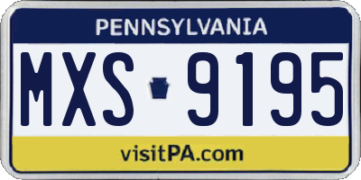 PA license plate MXS9195