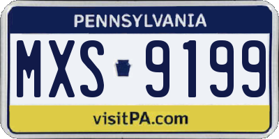 PA license plate MXS9199