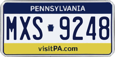 PA license plate MXS9248