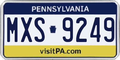 PA license plate MXS9249