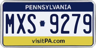 PA license plate MXS9279