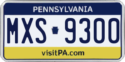 PA license plate MXS9300