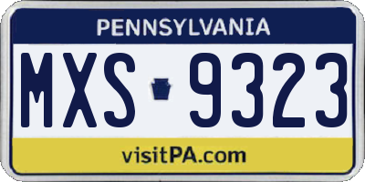 PA license plate MXS9323