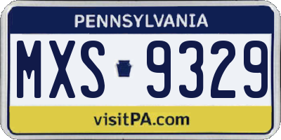 PA license plate MXS9329