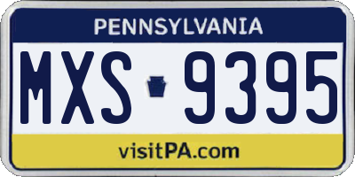 PA license plate MXS9395