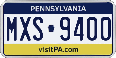 PA license plate MXS9400