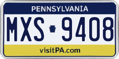 PA license plate MXS9408