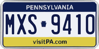 PA license plate MXS9410