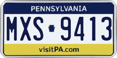 PA license plate MXS9413