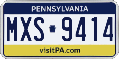 PA license plate MXS9414