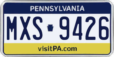 PA license plate MXS9426