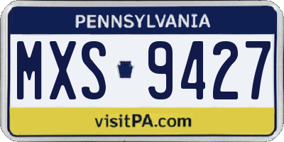 PA license plate MXS9427