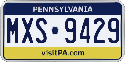 PA license plate MXS9429