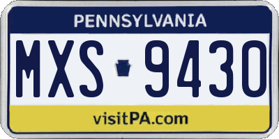 PA license plate MXS9430