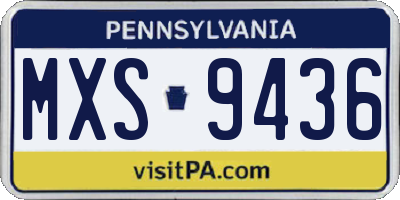 PA license plate MXS9436