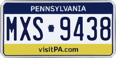 PA license plate MXS9438