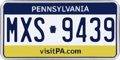 PA license plate MXS9439