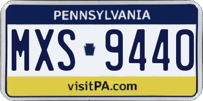 PA license plate MXS9440