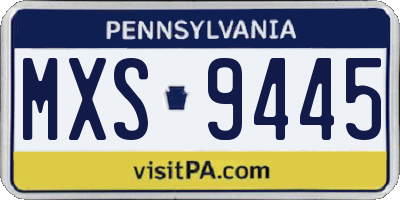 PA license plate MXS9445