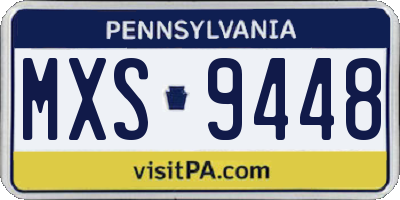 PA license plate MXS9448