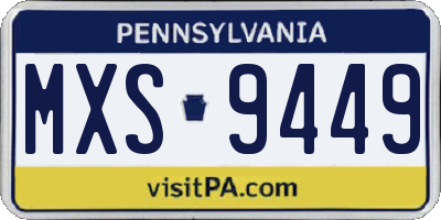 PA license plate MXS9449