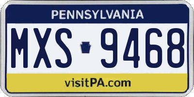 PA license plate MXS9468