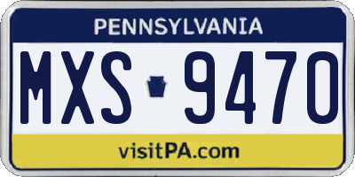 PA license plate MXS9470