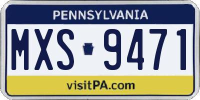 PA license plate MXS9471