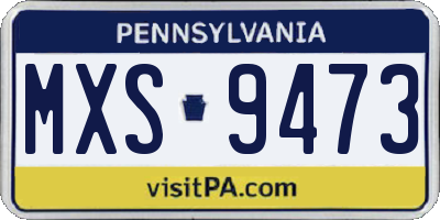 PA license plate MXS9473