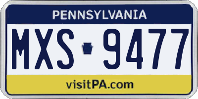 PA license plate MXS9477
