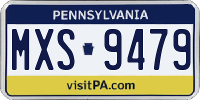 PA license plate MXS9479