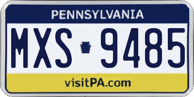 PA license plate MXS9485