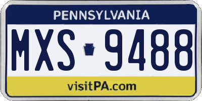 PA license plate MXS9488