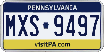 PA license plate MXS9497