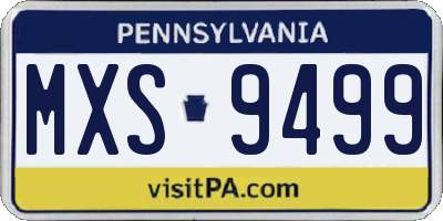 PA license plate MXS9499