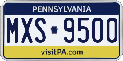 PA license plate MXS9500