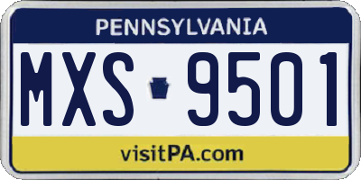 PA license plate MXS9501