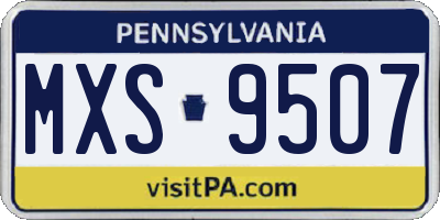 PA license plate MXS9507